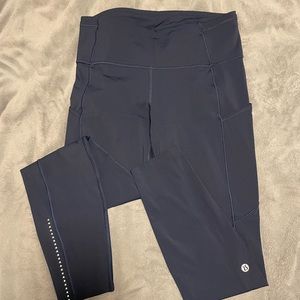 Navy Fast & Free Lululemon Leggings